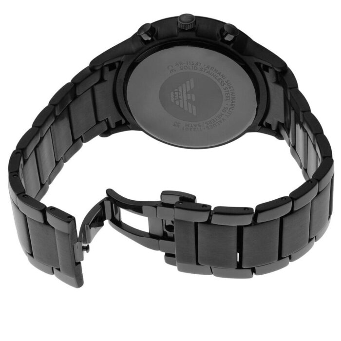 Emporio Armani Analog Chronograph Black Dial Black Steel Strap Watch For Men - AR11531 - Image 4